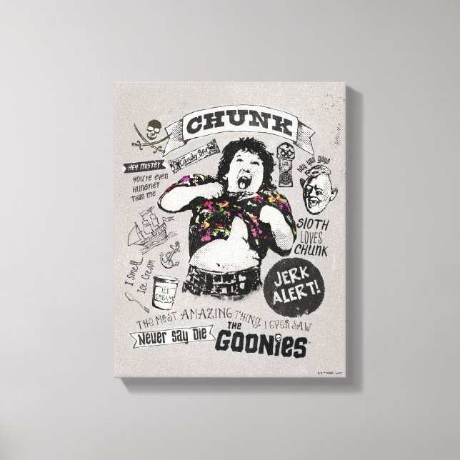 Lienzo The Goonies Chunk Retro Collage (Anverso)