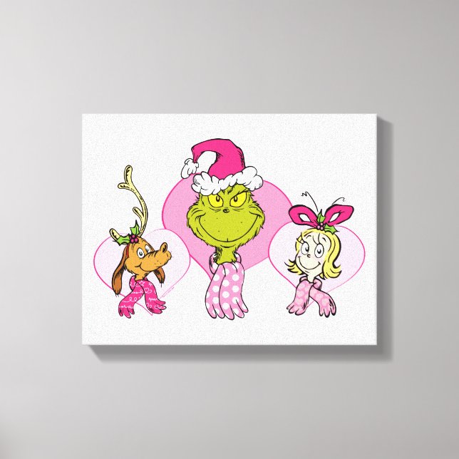Lienzo The Grinch Crew in Pink Valentine's Portrait (Anverso)