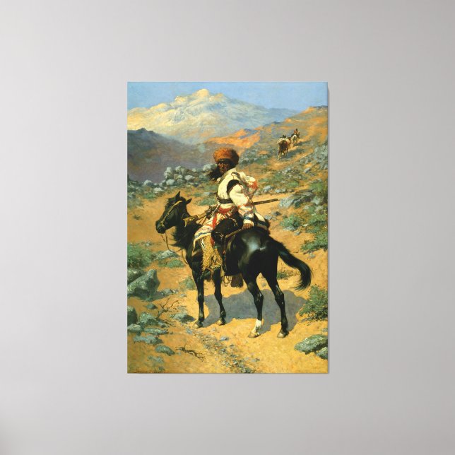 Lienzo The Indian Trapper (1889) de Frederic Remington (Anverso)