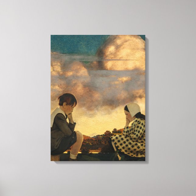 Lienzo The Little Peach, 1904 de Maxfield Parrish (Anverso)