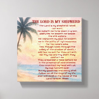 Lienzo The Lord Is My Shepherd Psalm 23 Sunset Beach 