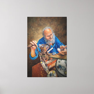 Lienzo The Mill of Time: Symbolic Oil Painting of Old Man