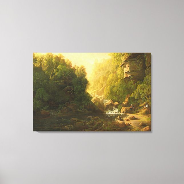 Lienzo The Mountain Torrent, c.1820-30 (aceite sobre lien (Anverso)