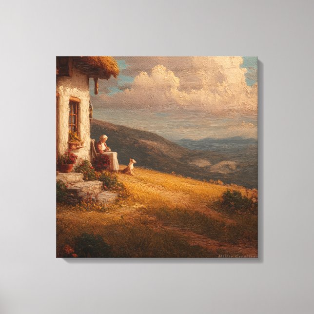 Lienzo The Old Lady and Her Dog (Anverso)