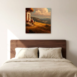 Lienzo The Old Lady and Her Dog