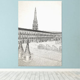 Lienzo The Piece Hall, Halifax, Boceto Arquitectónico