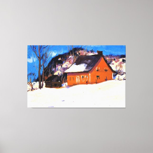 Lienzo The Red House by Clarence Gagnon (Anverso)
