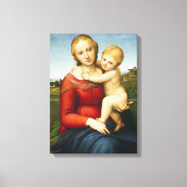 Lienzo The Small Cowper Madonna, c.1505 (aceite en el pan (Anverso)