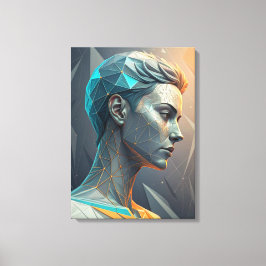 Lienzo The Thinker 2.0 Abstract Geometric Canvas Print