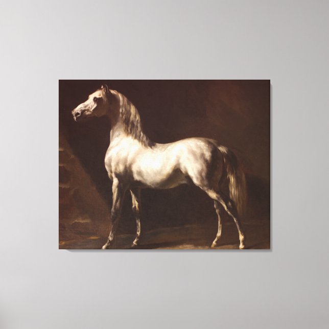 Lienzo Theodore Gericault Vintage Gray Horse (Anverso)