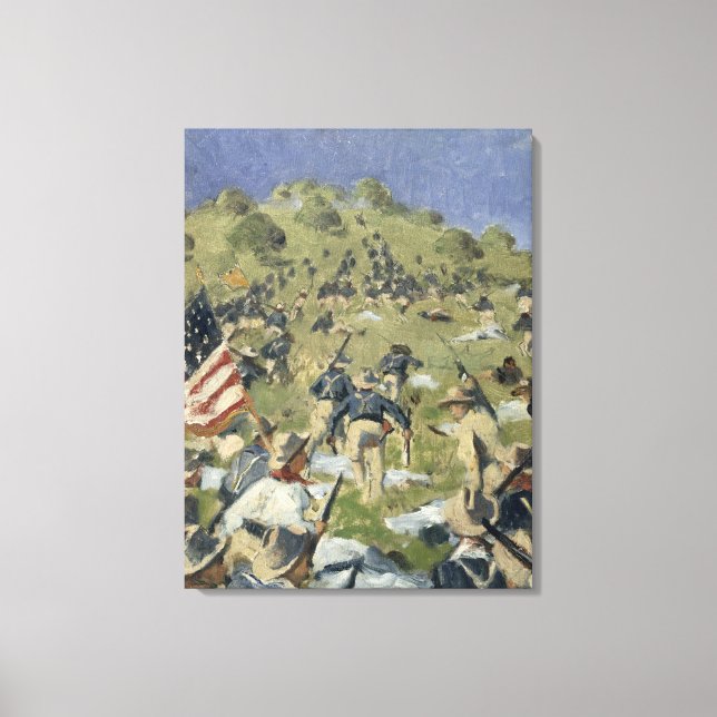 Lienzo Theodore Roosevelt tomando el San Juan (Anverso)