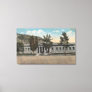 Lienzo Thermopolis, WY - vista de la casa del baño del