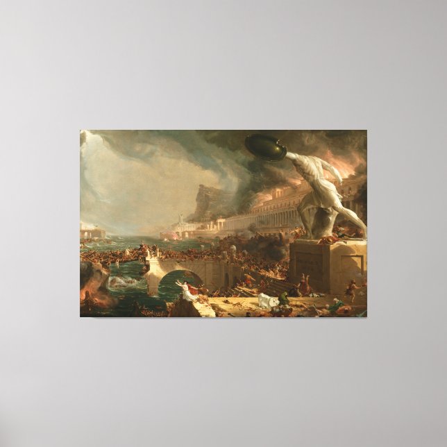 Lienzo Thomas Cole El curso del imperio - Destrucción (Anverso)