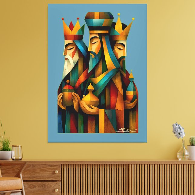 Lienzo Three Wise Men Abstract Nativity Art (Insitu (Sala de estar))
