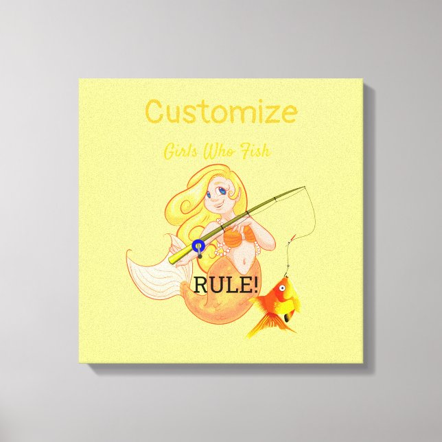 Lienzo Thunder_Cove, Chica de la sirena pesquera divertid (Anverso)