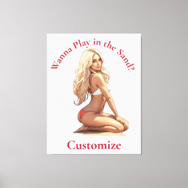 Lienzo Thunder_Cove, Chica de playa de Bikini (Anverso)