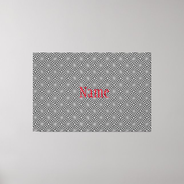Lienzo Thunder_Cove de patrón de radiación blanco negro (Anverso)