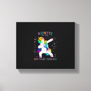Lienzo Tía de la princesa de cumpleaños Dab Unicornio Tía