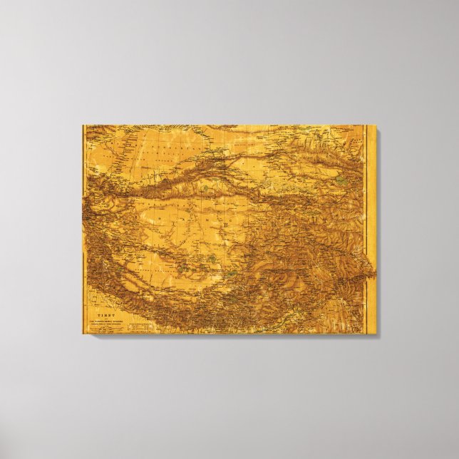 Lienzo TibetPanoramic MapTibet (Anverso)