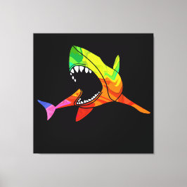 Lienzo Tiburón colorido