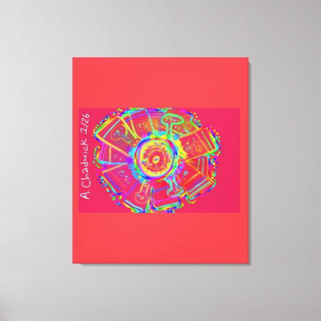 Lienzo Tie-Dye Wheel Fan Flower Drawstring Backpack (Anverso)