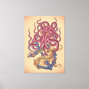 Lienzo Tiembla mi pulpo Tatto del alma el  