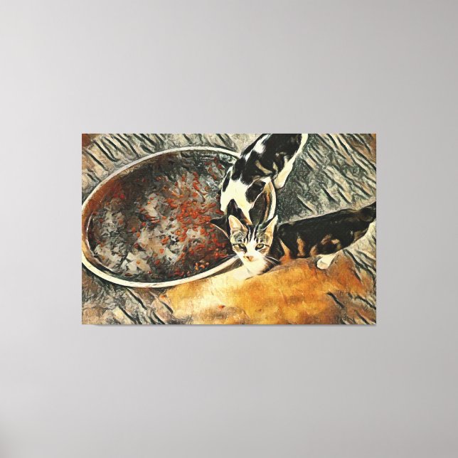 Lienzo ¡Tiempo de alimentación! (Anverso)