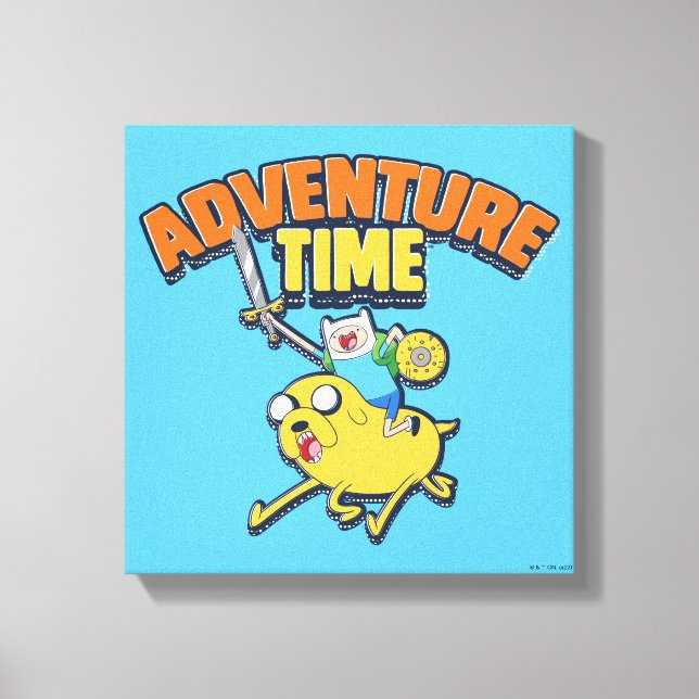 Lienzo Tiempo de aventura | Finn Riding Jake (Anverso)