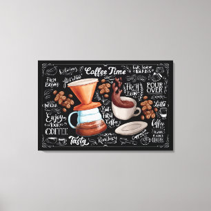 Lienzo Tiempo de café delicioso recién hecho