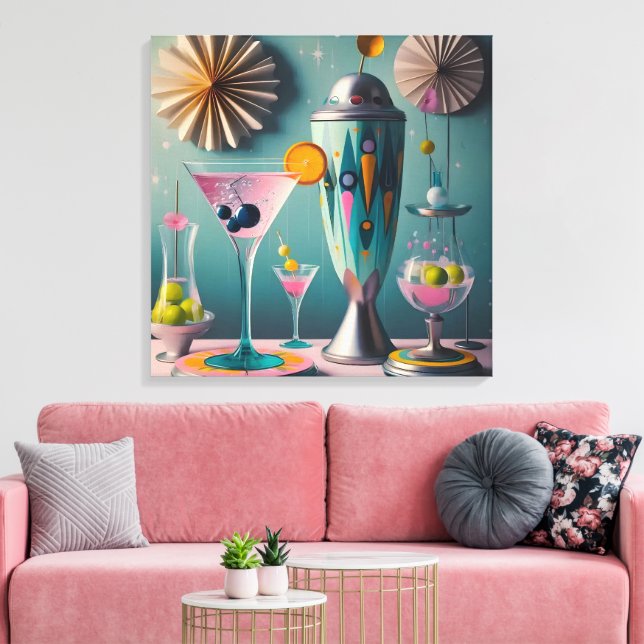 Lienzo Tiempo De Cóctel Futurista Atómico De Mediados Del (Insitu (Sala de estar))