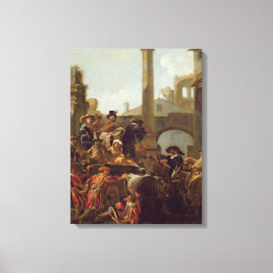 Lienzo Tiempo del carnaval en Roma, 1653 (aceite en lona)