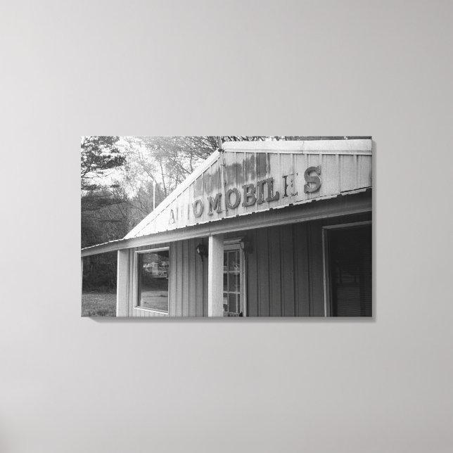 Lienzo Tienda de automóviles de época (Canvas) (Anverso)