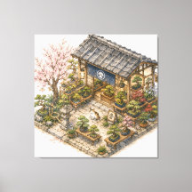 Tienda de bonsai acuarela