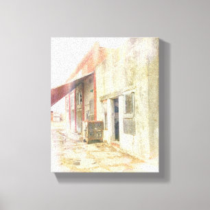 Lienzo Tienda de piensos rural abandonada