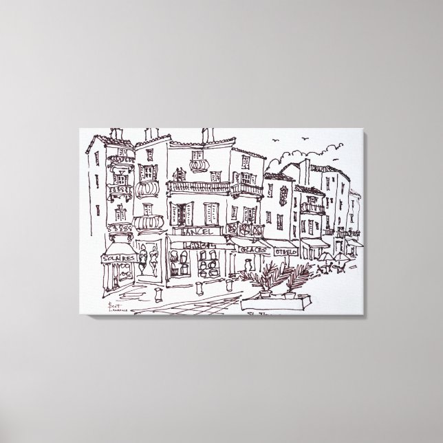 Lienzo Tiendas de Saint-Tropez | Riviera francesa, Franci (Anverso)