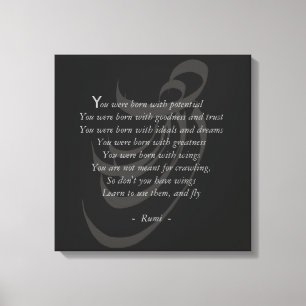 Lienzo Tienes alas sabiduría de Rumi