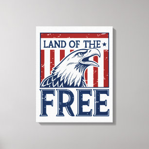 Lienzo Tierra de libre - Gráfico de águila de los Estados