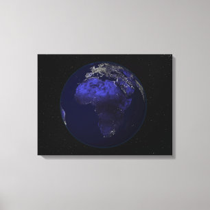 Lienzo Tierra llena en la noche que muestra África y