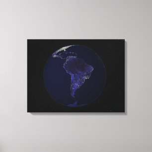 Lienzo Tierra llena en la noche que muestra las luces 6