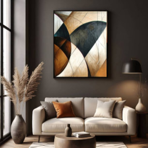 Lienzo Tierra Texturizada Geométrica Abstracta Moderna
