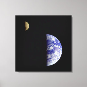 Lienzo Tierra y luna según lo visto de espacio