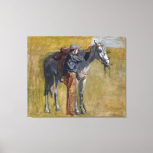 Lienzo Tierras baldías americanas: vaquero del viejo oest