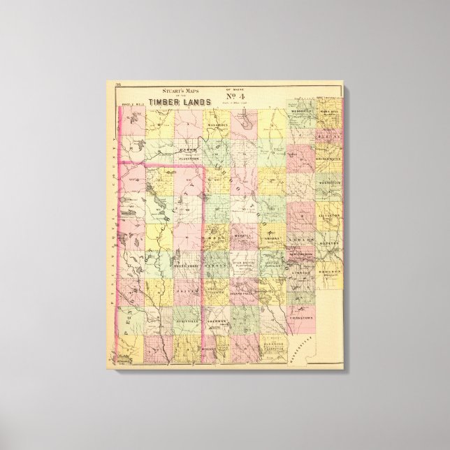 Lienzo Tierras de la madera 4 Atlas Map (Anverso)