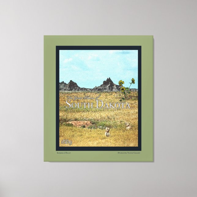 Lienzo Tierras de pradera de Dakota del Sur (Anverso)