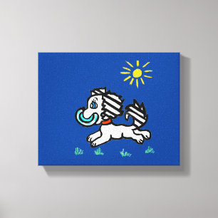 Lienzo Tiffany y su Frisbee