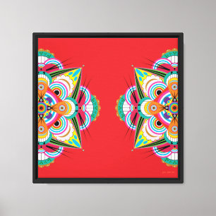 Lienzo Tiger Dragon Mandala 14x14 Canvas Giclée Print