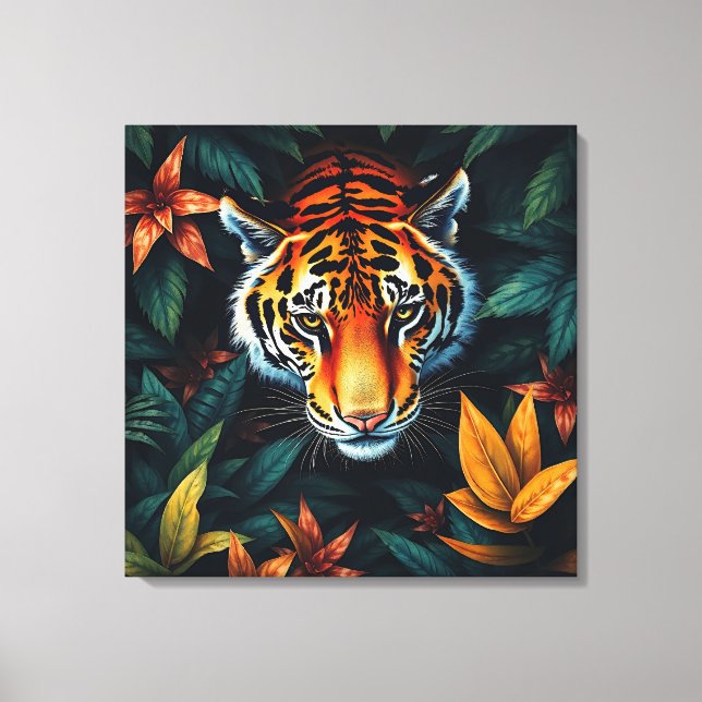 Lienzo “Tiger of Mine” – Colourful Tiger Portrait (Anverso)