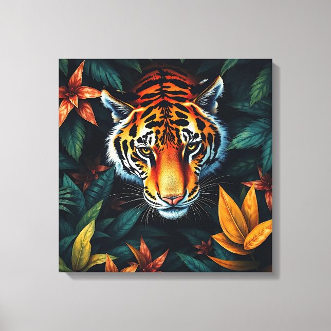 Lienzo “Tiger of Mine” – Colourful Tiger Portrait (Anverso)