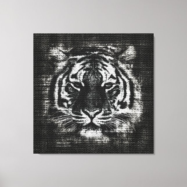 Lienzo Tiger Vintage Burlap Rustic Jute (Anverso)