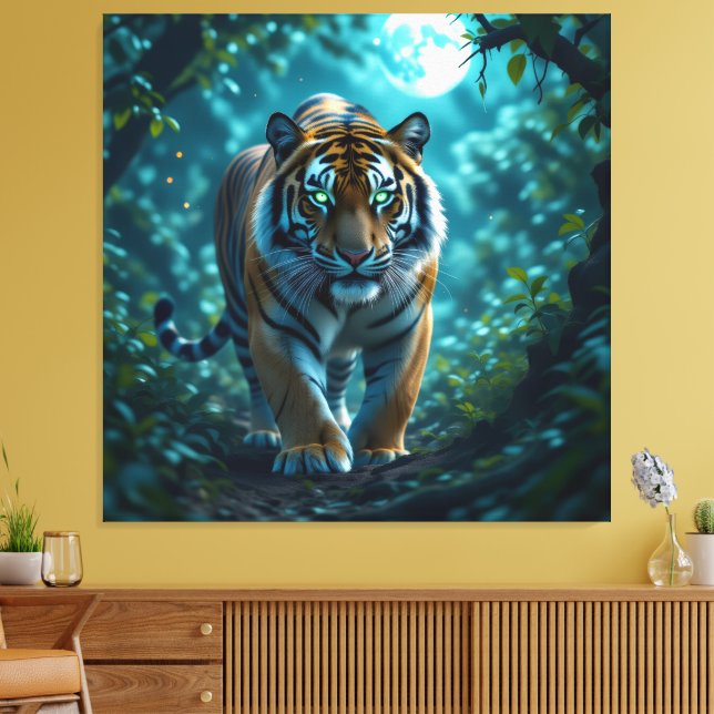 Lienzo  Tigerfamilie im Einklang der Natur (Insitu (Sala de estar))